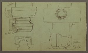 Desenho, Estudos dos Arcos e Base do Arco, abril de 1868 de Frederic Edwin Church