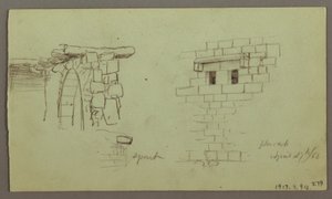 Desenho, Estudos dos Arcos e Base do Arco, abril de 1868 de Frederic Edwin Church