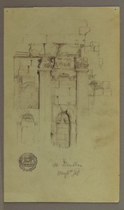 Desenho, Estudo das Ruínas do Templo, 8 de maio de 1868 de Frederic Edwin Church
