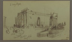 Desenho, Estudo das Ruínas do Templo, 8 de maio de 1868 de Frederic Edwin Church