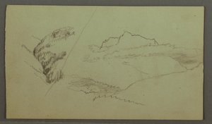 Desenho, Cimeira acima das nuvens, Vale estreito, possivelmente 1868 de Frederic Edwin Church