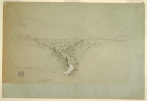 Desenho, Cume do Watzman, Berchtesgaden, Baviera, 1868 de Frederic Edwin Church