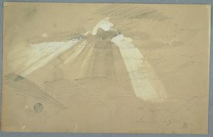 Desenho, Sol a brilhar através das nuvens, Jamaica, julho de 1865 de Frederic Edwin Church