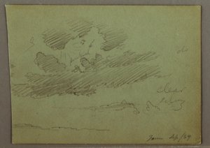 Desenho, Raio de sol por detrás das nuvens, setembro de 1869 de Frederic Edwin Church