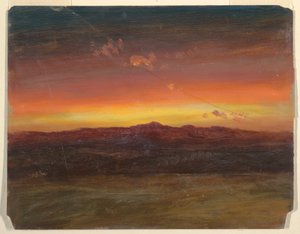 Desenho, pôr do sol, 1860-70 de Frederic Edwin Church