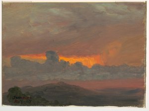 Desenho, Pôr do sol, agosto de 1865 de Frederic Edwin Church