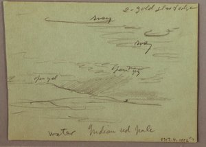 Desenho, pôr do sol, criança a comer, 22 de dezembro de 1870 de Frederic Edwin Church