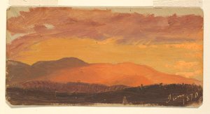 Desenho, Pôr do sol, Vale do Hudson, junho de 1870 de Frederic Edwin Church