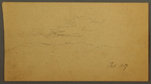 Desenho, Pôr do sol atrás das colinas, fevereiro de 1867 de Frederic Edwin Church