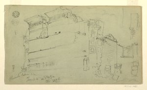 Desenho, Templo, Petra, Jordânia, 27 de fevereiro de 1868 de Frederic Edwin Church