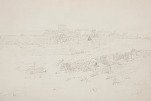 Desenho, Templos ao amanhecer, Baalbek, 12 de maio de 1868 de Frederic Edwin Church