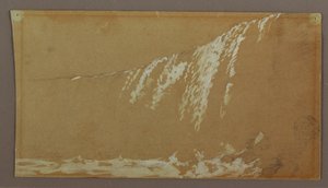 Desenho, As Cataratas do Canadá e a Ilha das Cabras no Rio Niágara, possivelmente 1858 de Frederic Edwin Church