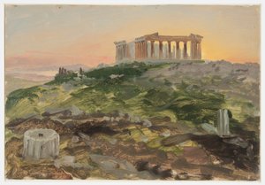 Desenho, O Pártenon visto do sudeste, abril de 1869 de Frederic Edwin Church