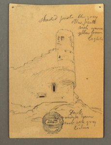 Desenho, Torre do Castelo, Sion, possivelmente 1868 de Frederic Edwin Church