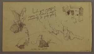 Desenho, Cidade no cimo de uma montanha, Cidade no cimo de uma colina, possivelmente 1868-69 de Frederic Edwin Church