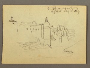 Desenho, Edifícios da cidade, possivelmente 1868-69 de Frederic Edwin Church