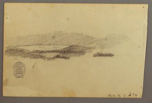 Desenho, Árvores, julho de 1844 de Frederic Edwin Church