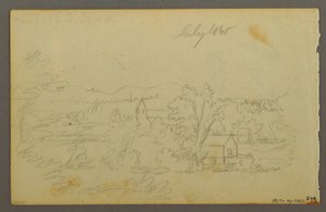 Desenho, Árvores, vaca, 1844 de Frederic Edwin Church