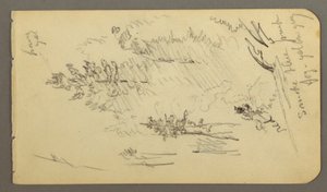 Desenho, Árvores no nevoeiro, possivelmente 1878 de Frederic Edwin Church