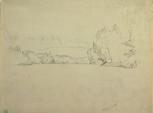 Desenho, Lago Upper Togue, ca. 1885 de Frederic Edwin Church