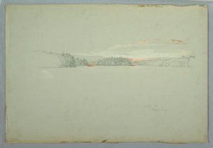 Desenho, Lago Upper Tongue, 1 de outubro de 1879 de Frederic Edwin Church