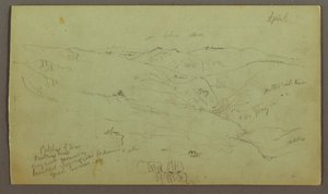 Desenho, Valley, abril, possivelmente 1868 de Frederic Edwin Church