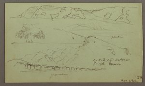 Desenho, Valley, abril, possivelmente 1868 de Frederic Edwin Church