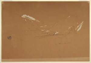 Desenho, Vale "perto de Golling", Áustria, 5 de agosto de 1868 de Frederic Edwin Church