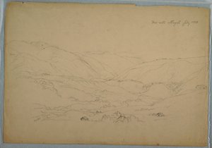 Desenho, Vale perto de Ibagué, Colômbia, julho de 1853 de Frederic Edwin Church