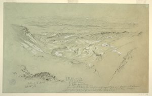 Desenho, Vale de El Arabah, 21 de fevereiro de 1868 de Frederic Edwin Church