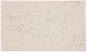 Desenho, Vale de El Yemen, 20 de fevereiro de 1868 de Frederic Edwin Church