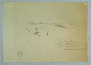 Desenho, Vales e cumes cobertos de neve, Riobamba, Equador, 13 de julho de 1857 de Frederic Edwin Church