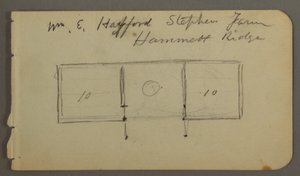 Desenho, Verso: diagrama da cabina, possivelmente 1878 de Frederic Edwin Church