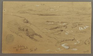 Desenho, Vista de Wady el-Arabah, 20 de fevereiro, possivelmente 1868 de Frederic Edwin Church
