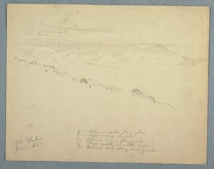 Desenho, Vista do Monte Salus, Jamaica, junho de 1865 de Frederic Edwin Church