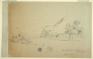 Desenho, Vista da colina a oeste de suk wadi, 4 de maio de 1868 de Frederic Edwin Church