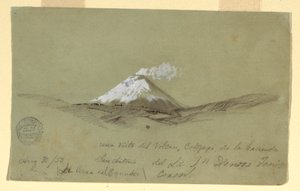 Desenho, Vista de Cotapaxi a partir da Fazenda San Antonio, Equador, 30 de agosto de 1853 de Frederic Edwin Church