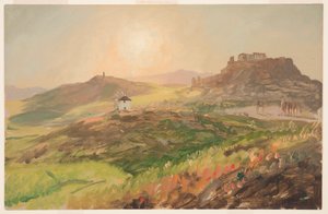 Desenho, Vista da Acrópole, Atenas, abril de 1869 de Frederic Edwin Church