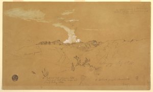 Desenho, Vulcão, Sangay, 11 de julho de 1857 de Frederic Edwin Church