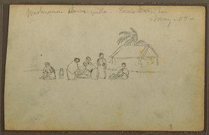 Desenho, Lavadeira em Barranquilla, Colômbia, maio de 1853 de Frederic Edwin Church