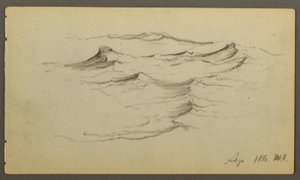 Desenho, Ondas, 1860 de Frederic Edwin Church