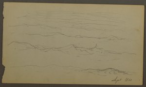 Desenho, Ondas, 1860 de Frederic Edwin Church
