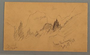 Desenho, Picos arborizados, 27 de julho de 1868 de Frederic Edwin Church