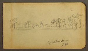 Desenho, Costa arborizada, 1878 de Frederic Edwin Church