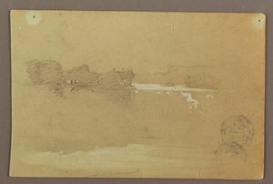 Hennequin Point e as Cataratas Americanas, Rio Niagara de Frederic Edwin Church