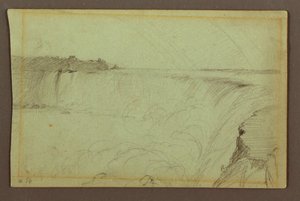 Horseshoe Falls com um arco-íris duplo, Rio Niagara, Canadá de Frederic Edwin Church