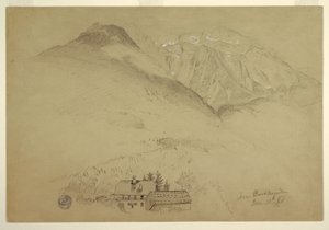 Montes Goell e Brett perto de Berchtesgarden, Baviera de Frederic Edwin Church