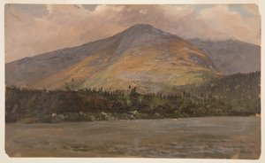 Mt. Katahdin, mostrando Pomola e a Grande Bacia de Sandy Bottom Pond de Frederic Edwin Church