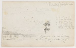 Popayan, Colômbia; Verso: Paisagem de montanha, Colômbia de Frederic Edwin Church