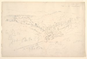 Esboço de uma paisagem Catskill (Vista do Kaanterkill) de Frederic Edwin Church